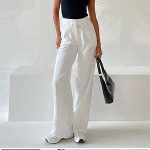 Princess Polly Archer Pants White